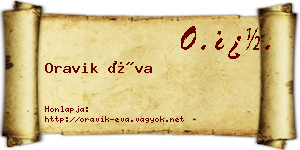 Oravik Éva névjegykártya